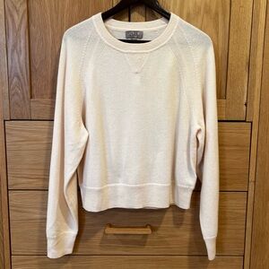 J. Crew Cashmere Crewneck Sweatshirt Heather Muslin Size Small NWT Preppy Cozy